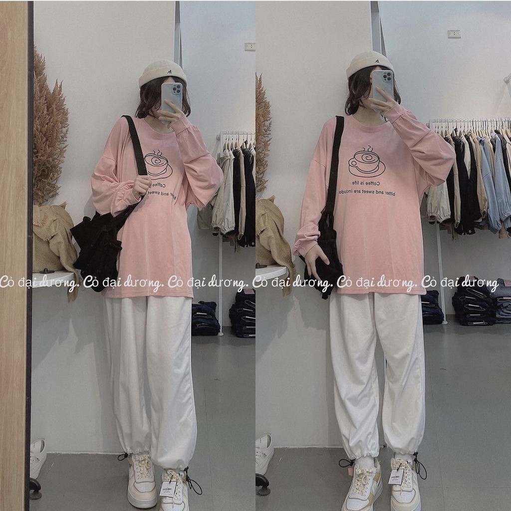 Quần Jogger Bo Gấu Dáng Thụng Vải Len Tăm