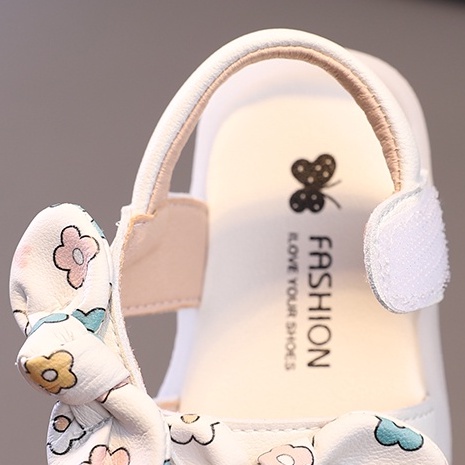 Dép sandal bé gái thời trang tập đi 0-3 tuổi đính nơ quai dán ngang chống trơn chống vấp cho bé