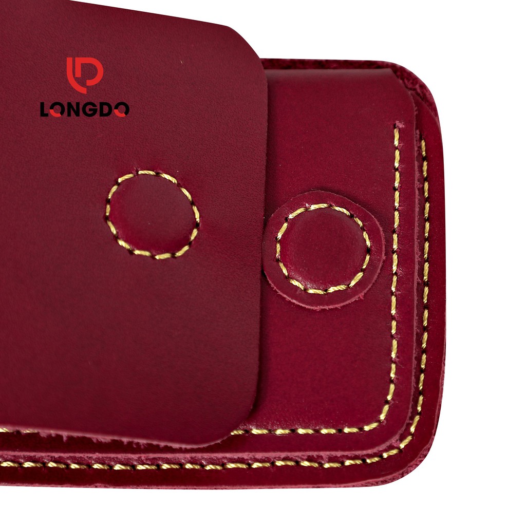 Ví sen 3 - Ví da mini nam - Cam kết 100% da bò thật - Bảo hành 5 năm - Thương hiệu uy tín Longdo Leather
