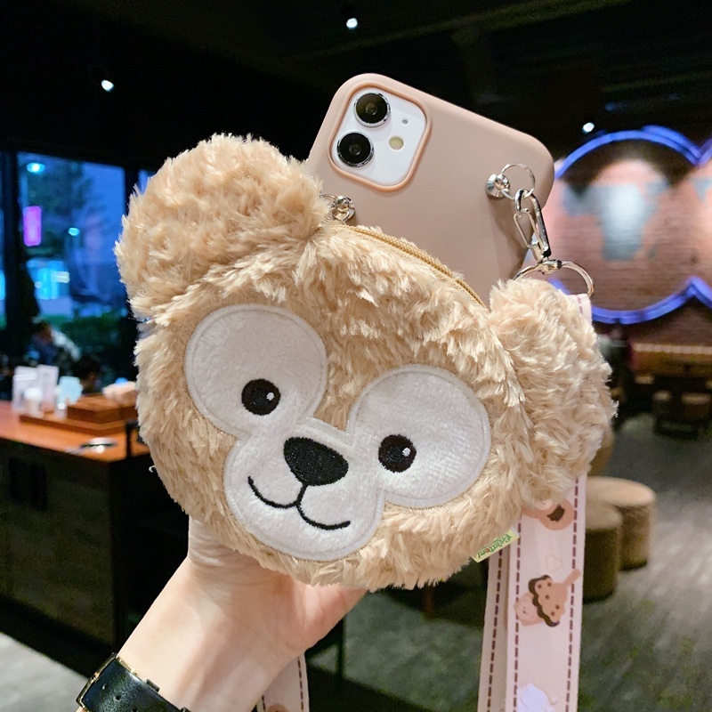 Ốp Điện Thoại Dạng Ví Hình Gấu Duffy Hoạt Hình Có Dây Đeo Cho IPHONE 14 13 PRO MAX 12 MINI 11 5 5S 6 7 8 + PLUS