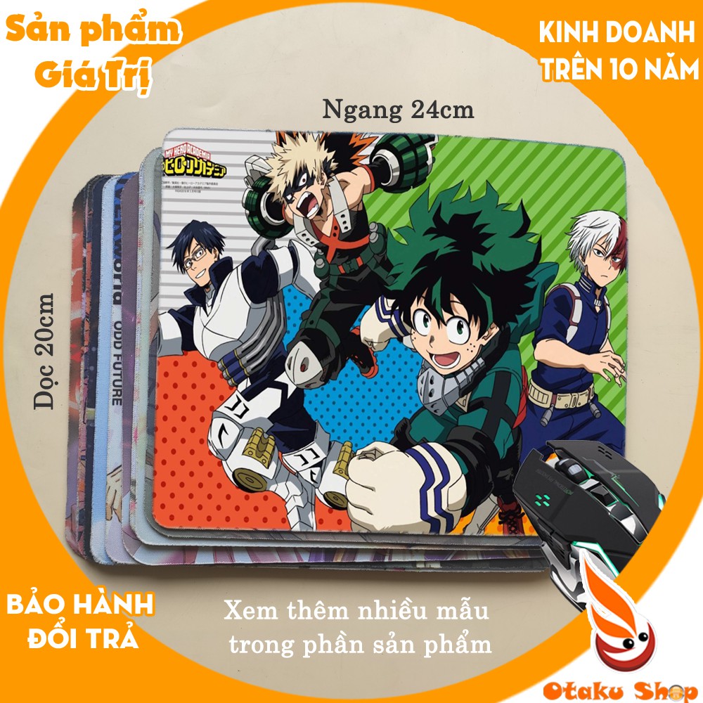 &lt;18 mẫu&gt;Lót chuột máy tính Anime Boku no Hero Academia kích cỡ bàn di chuột lớn 20x24cm chất liệu mouse pad cao su