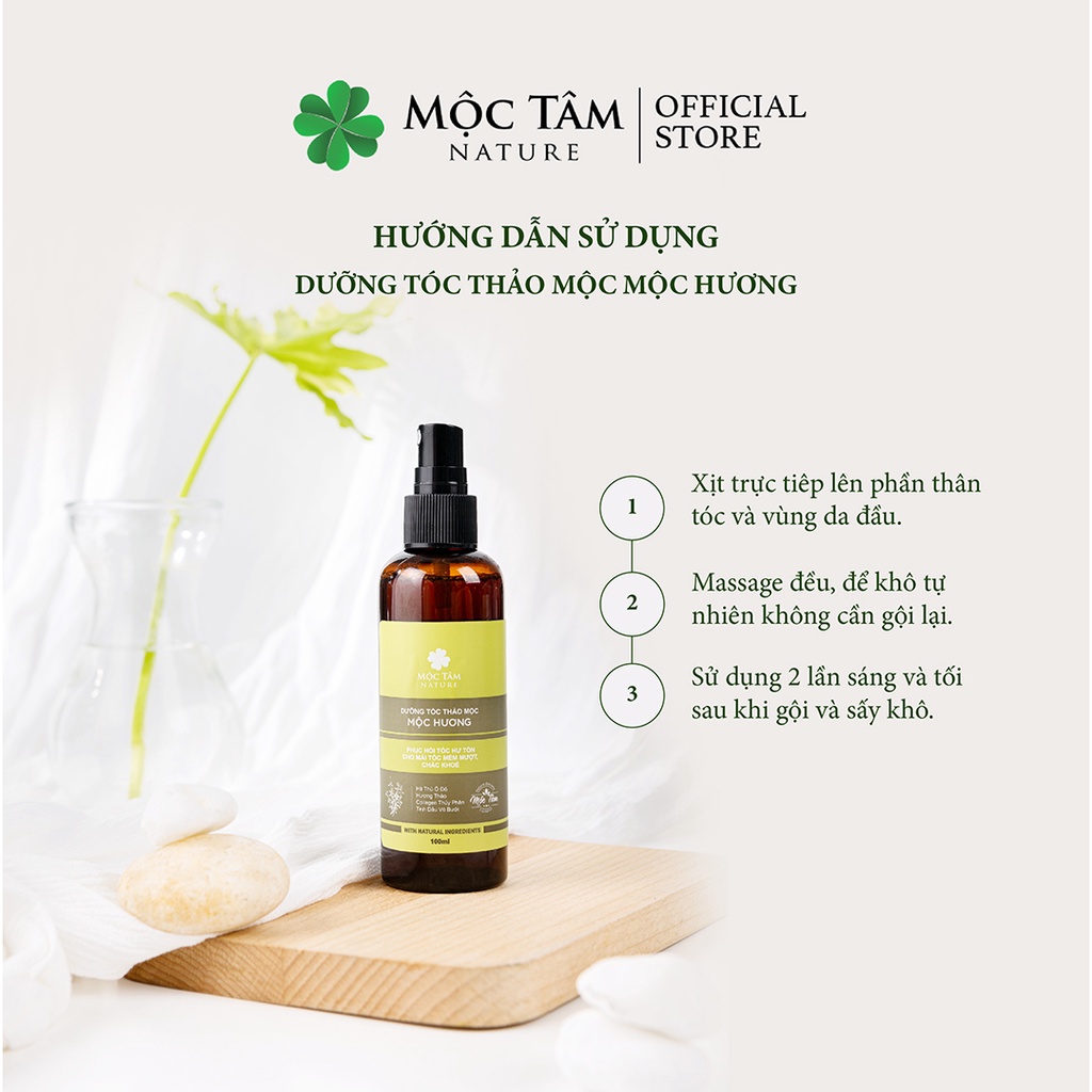 Dưỡng Tóc Thảo Mộc Mộc Tâm Nature Mộc Hương Ngăn Ngừa Gãy Rụng, Phục Hồi Tóc 100ml