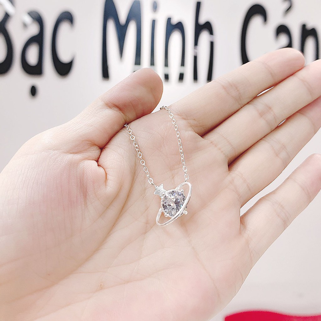 Dây Chuyền Bạc Hành Tinh Đính Đá - Minh Canh Jewelry