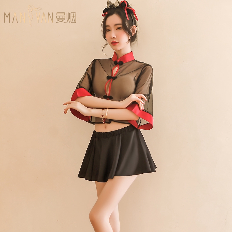 Bộ Đồ Ngủ Kiểu Sườn Xám Trung Hoa Xuyên Thấu Gợi Cảm Cho Nữ | BigBuy360 - bigbuy360.vn