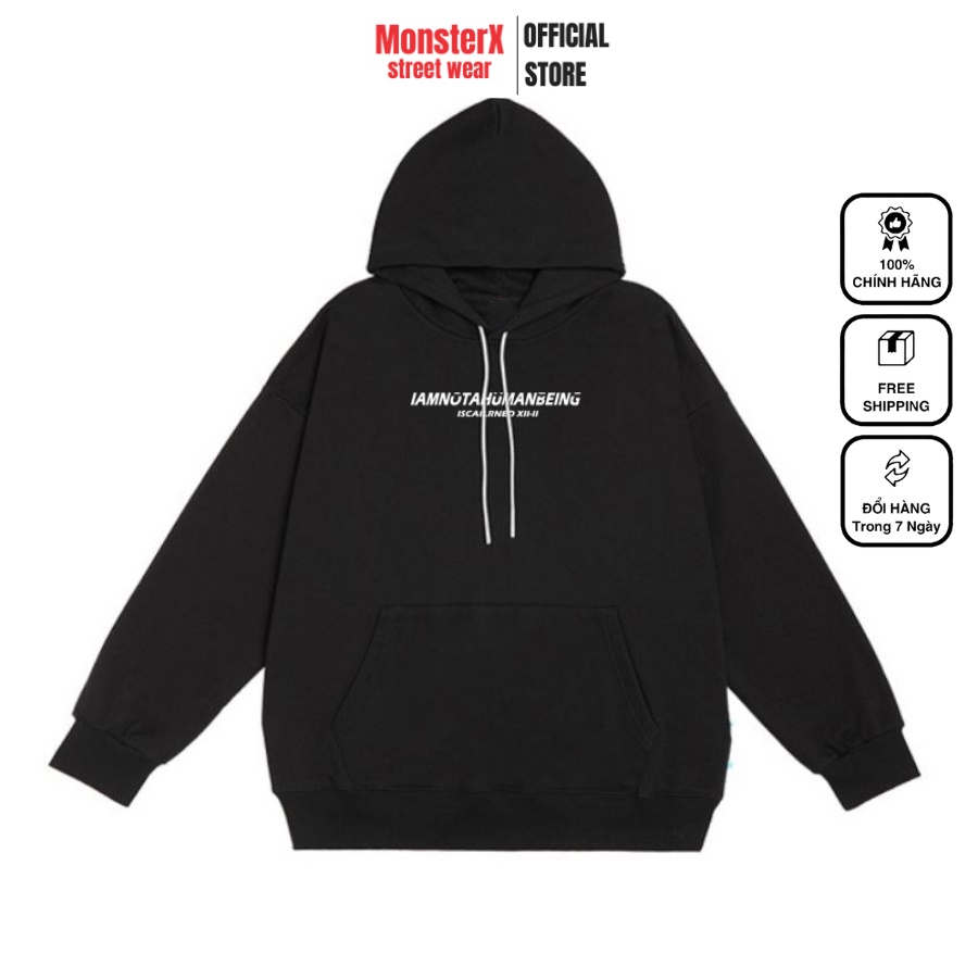 Áo hoodie nỉ bông Monster X Street Human Beeing nam nữ form rộng thu đông Local Brand