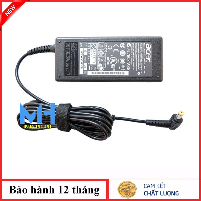Hàng Zin, sac laptop acer 19V - 3.42A, 65W, Original