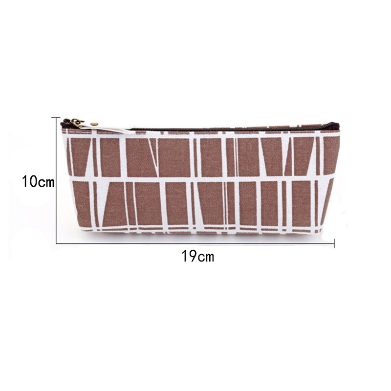 Văn Phòng Phẩm Hàn Quốc đơn Giản Hộp Bút Chì Vải Lưới Sọc Hộp Bút Chì Đồ Dùng Học Tập