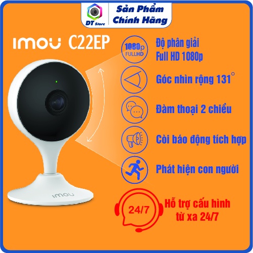 Camera IP wifi full HD góc rộng Imou Cue 2 C22 đàm thoại 2 chiều phát hiện chuyển động