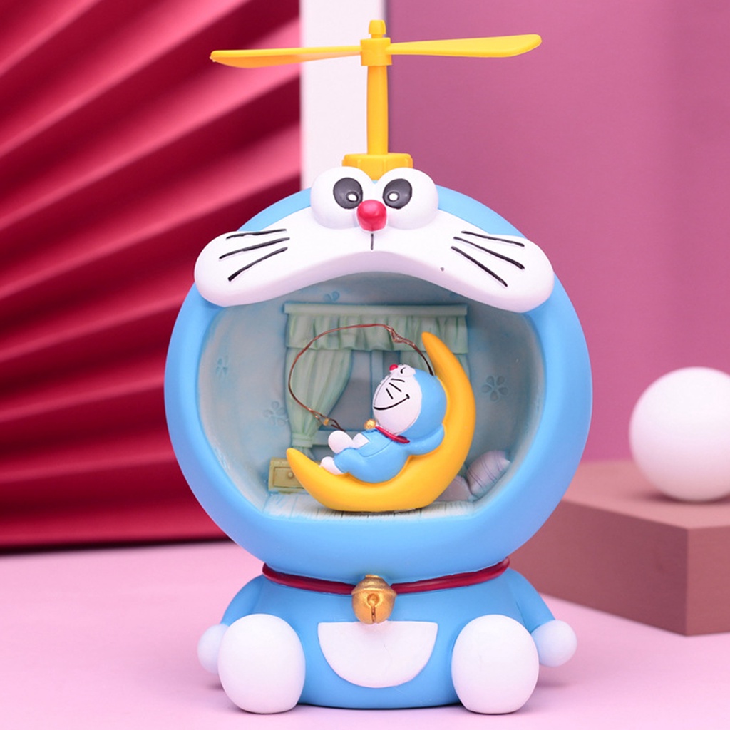 Ống Heo Tiết Kiệm Hình Doraemon Có Đèn Đáng Yêu