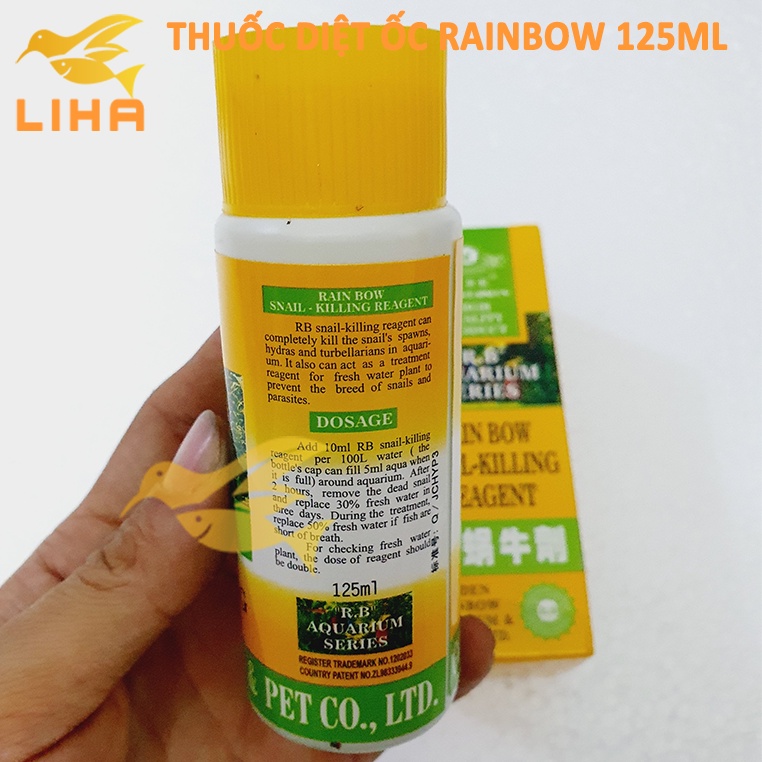 Diệt Ốc Và Ký Sinh Trùng Rainbow Snail-Killing Reagent 125ml Cho Bể Cá, Thủy Sinh