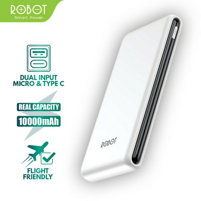 Pin Sạc Dự Phòng 10000mAh ROBOT RT180 1 Output USB & 2 Input Micro/Type-C - PS87