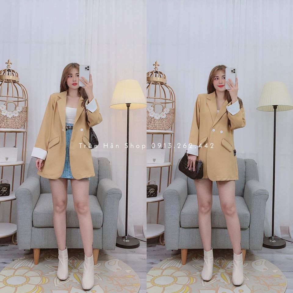 áo khoát vest blazer nữ túi nắp tay phối dài siêu xinh✨2002847