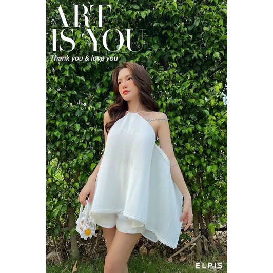 𝐒𝐄𝐓 Á𝐎 TRẮNG CỔ 𝐘Ế𝐌 DẬP LI TÀ LỆCH + 𝐐𝐔Ầ𝐍 SHORT