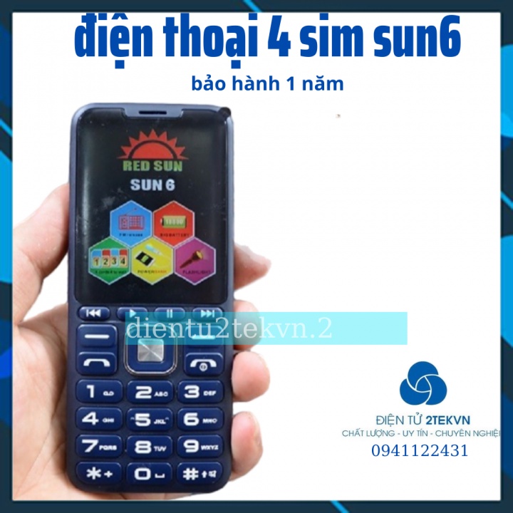 điện thoại 4 sim red sun 6 nhiều chức năng thay đổi giọng nói pin khủng- bảo hành 12 tháng