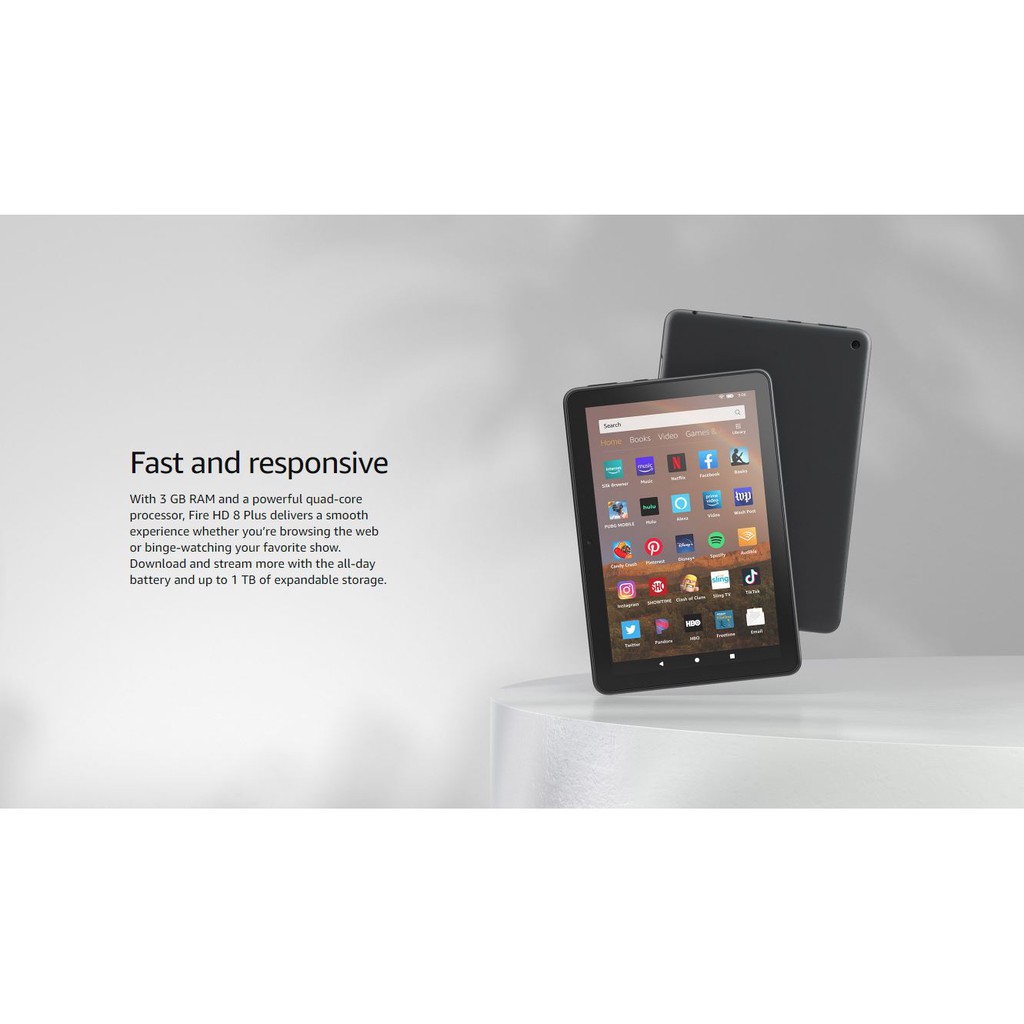 MÁY TÍNH BẢNG KINDLE FIRE HD 8 PLUS - 2020 10th - HD display, 32 GB | WebRaoVat - webraovat.net.vn