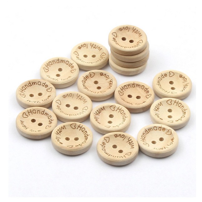 Set 20 nút gỗ hình chữ cái nhiều màu sắc