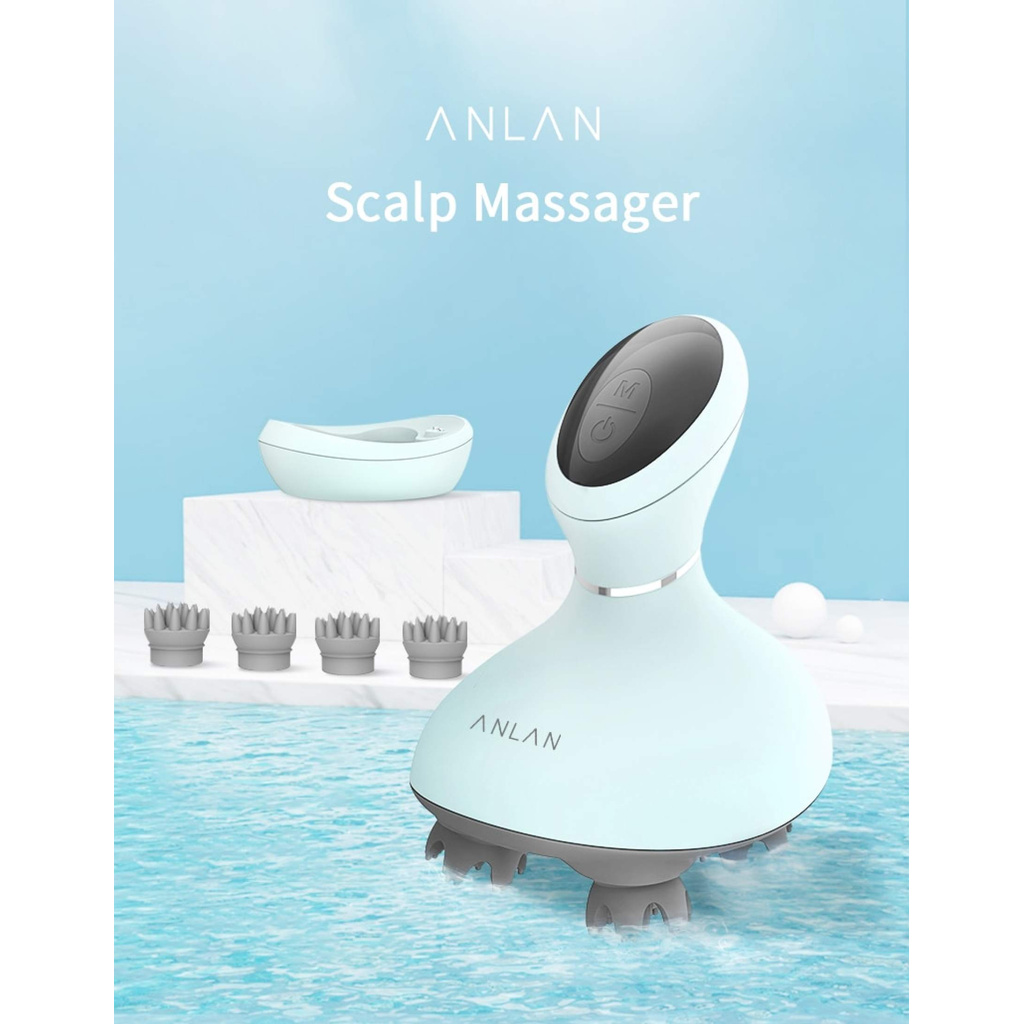 ANLAN Không Thấm Nước Da Đầu Massager Head Massager Điện Không Dây Sạc Lại Da Đầu Massager-168