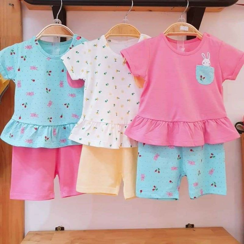 Lullaby Bộ cộc nhúm bèo cài vai cho bé gái