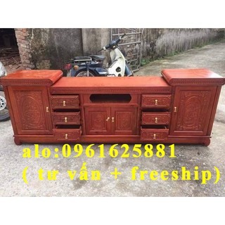 Kệ Tivi Phòng Khách Gỗ Xoan Đào  2m2 2m4