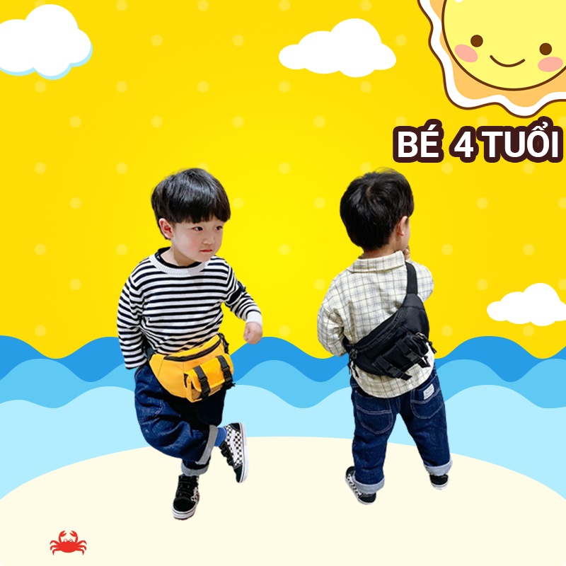 Túi đeo chéo bao tử cho bé trai 1989KIDS phù hợp trẻ em từ 3 tuổi đeo ngực,đeo thắt lưng,đeo vai,phong cách hàn quốc