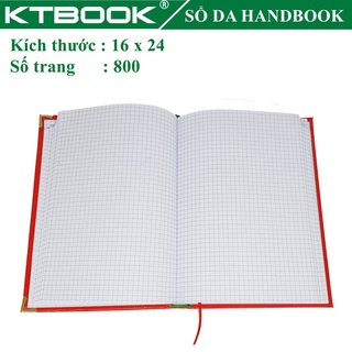 Sổ ghi chép bìa da cao cấp ktbook handbook 800 trang size 16 x 24 cm ruột giấy in caro