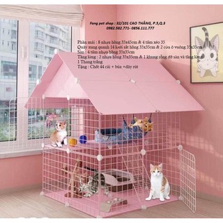 Chuồng chó, mèo, thỏ, thú cưng lắp ghép, đầy đủ phụ kiện tấm lưới sắt lắp ghép