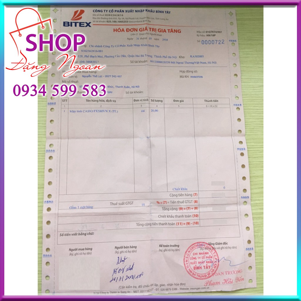 ❤️  Máy Tính Casio FX 580 VNX Hàng Chính Hãng Bảo Hành 7 Năm BITEX - Đặng Ngoan Shop