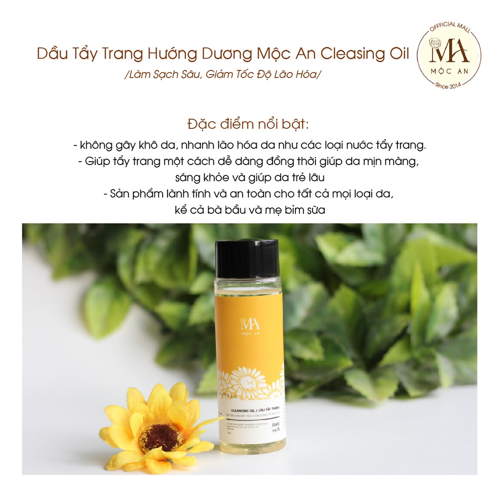 Dầu Tẩy Trang Hướng Dương Mộc An Cleasing Oil Làm Sạch Sâu, Giảm Tốc Độ Lão Hóa 100ml