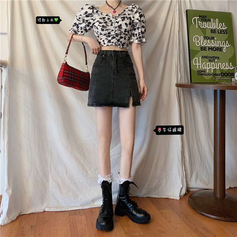 Xiaozhainv Chân Váy Bằng Vải Jeans Kiểu Dáng Chữ A Thời Trang Quyến Rũ Cho Nữ | BigBuy360 - bigbuy360.vn