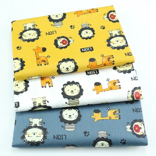 100% cotton Hoạt Hình Sư Tử Hươu Cao Cổ In Vải DIY Trẻ Em Bé May Chăn Ga Chăn Chăn DIY handmade chắp vá vải kain 100x160cm