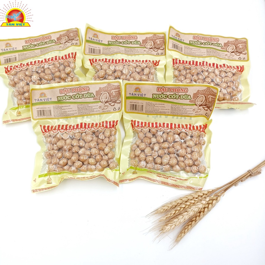 Đậu Phộng Cốt Dừa Tân Việt Thơm Ngon Béo Ngậy Trọng Lượng 75g