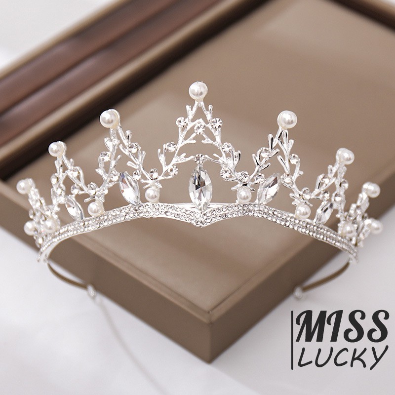 Vương Miện Đính Đá Và Ngọc Trai Giả Thời Trang Cho Nữ Giới