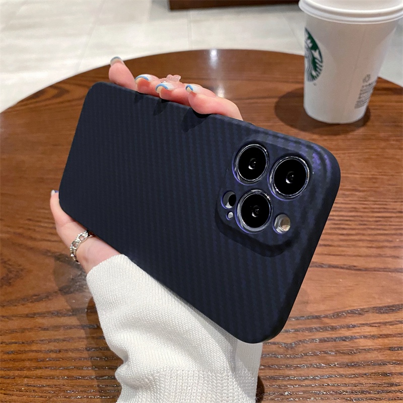 Ốp Điện Thoại Cứng Họa Tiết Sợi carbon Chất Lượng Cao Cho iPhone 12 13 11 Pro Max