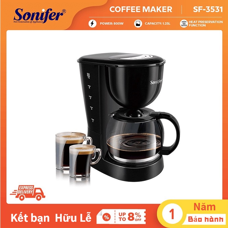 Máy Pha Ép Cà Phê Tự Động Sonifer SF-3531, Máy Ép Pha Chế Cafe Espresso Cao Cấp