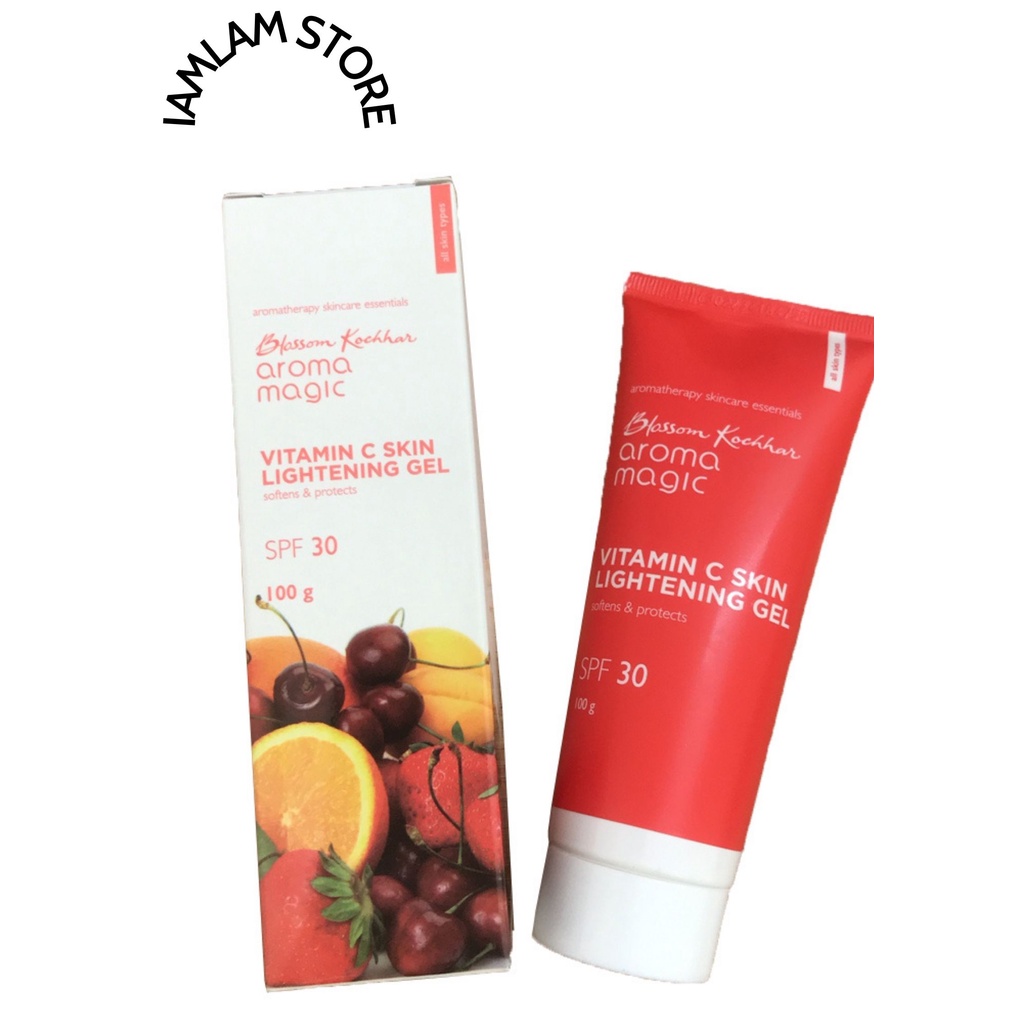 Gel dưỡng sáng da Aroma Magic Vitamin C 100- Vitamin C chiết xuất từ trái cây Skin Lightening Gel +SPF 30ml-