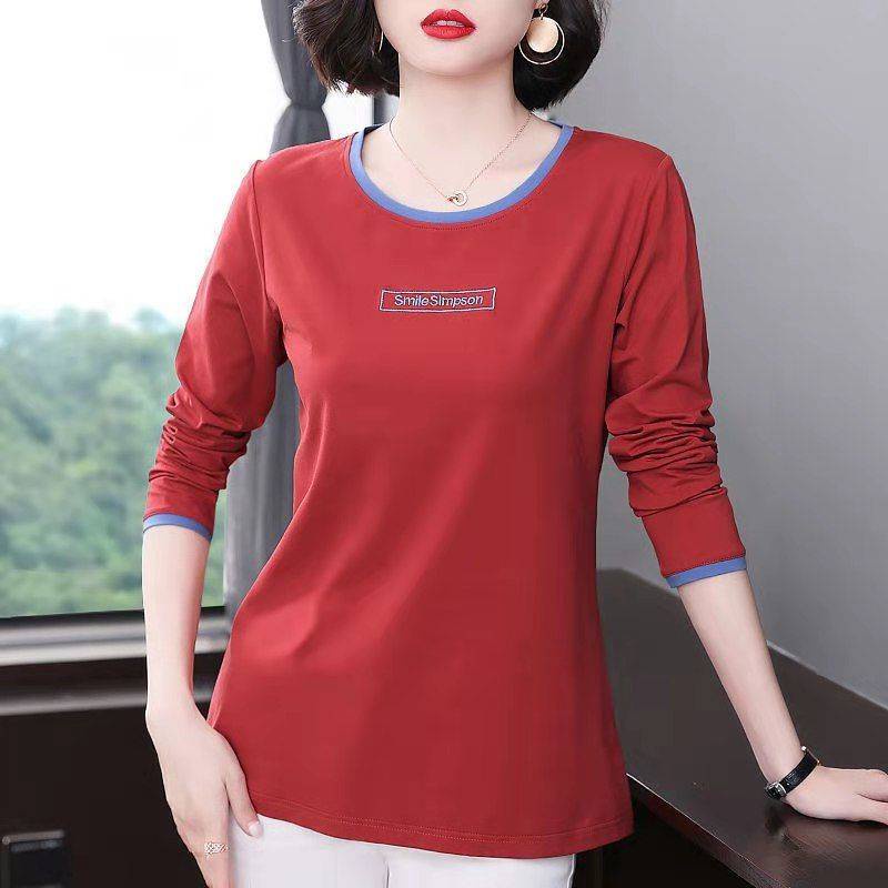 Áo Thun Tay Dài Dáng Rộng Thời Trang Cho Phụ Nữ Trung Niên