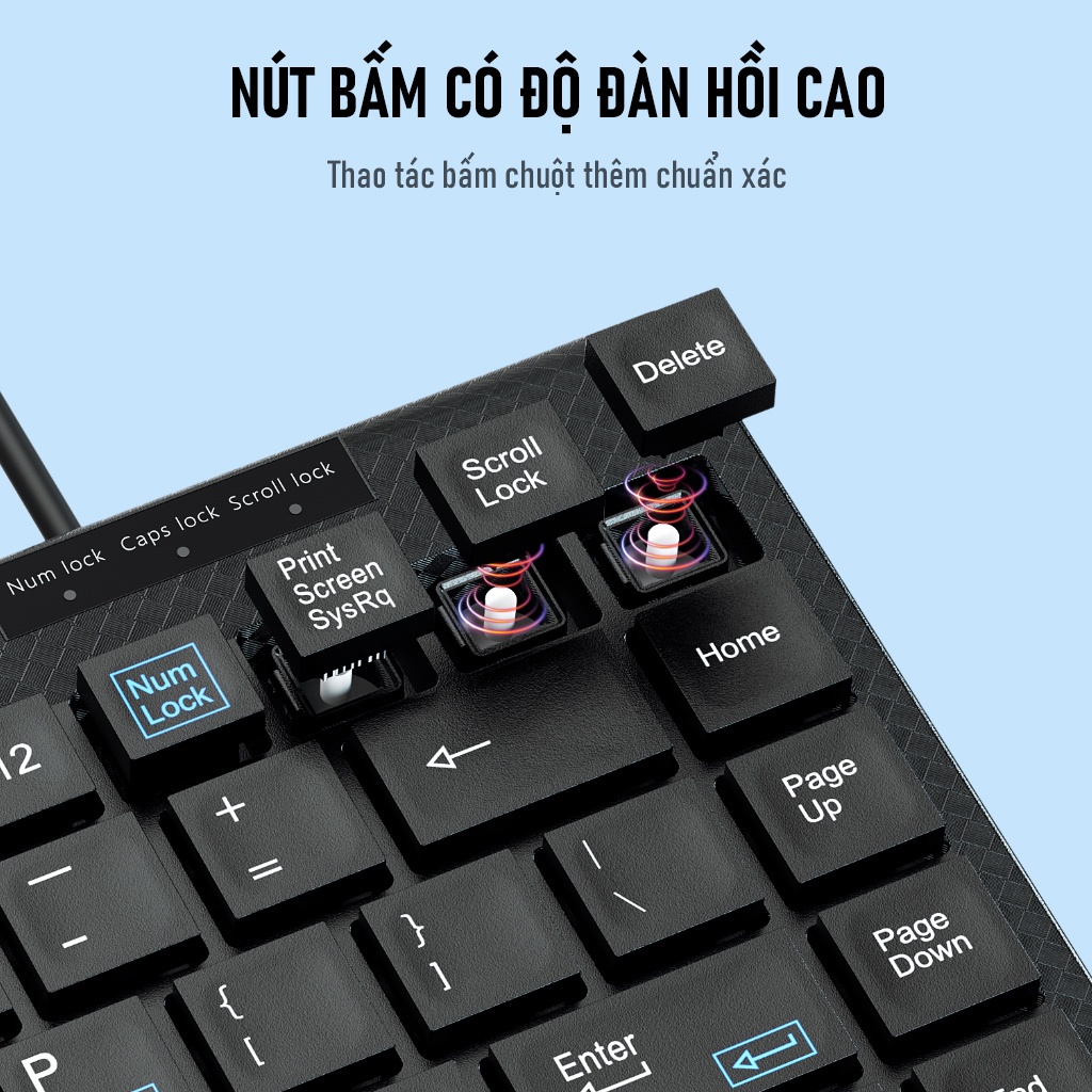 Bàn Phím Có Dây Mini VIVAN RK10 Nút Ấn Tĩnh Âm Không Gây Ồn - Nhỏ Gọn Thuận Tiện Mang Theo - Bảo Hành 12 Tháng