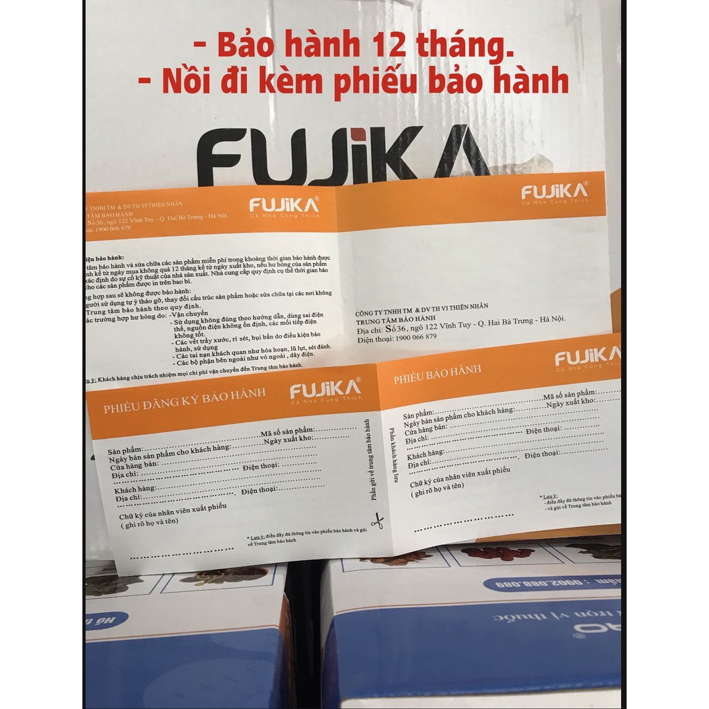 Nồi kho cá, nồi nấu cháo cho bé đa năng fujika 1,5L-2,5L - Hàng chính hãng bảo hành 12 tháng
