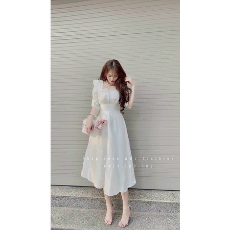 Gunkaymatter Váy Đầm Xếp Ly Ngực Tay Lỡ Ôm Eo Có Mút Ngực Chất Liệu Umi Thời Trang Nữ Thiết Kế Phù Hợp Mọi Phong Cách