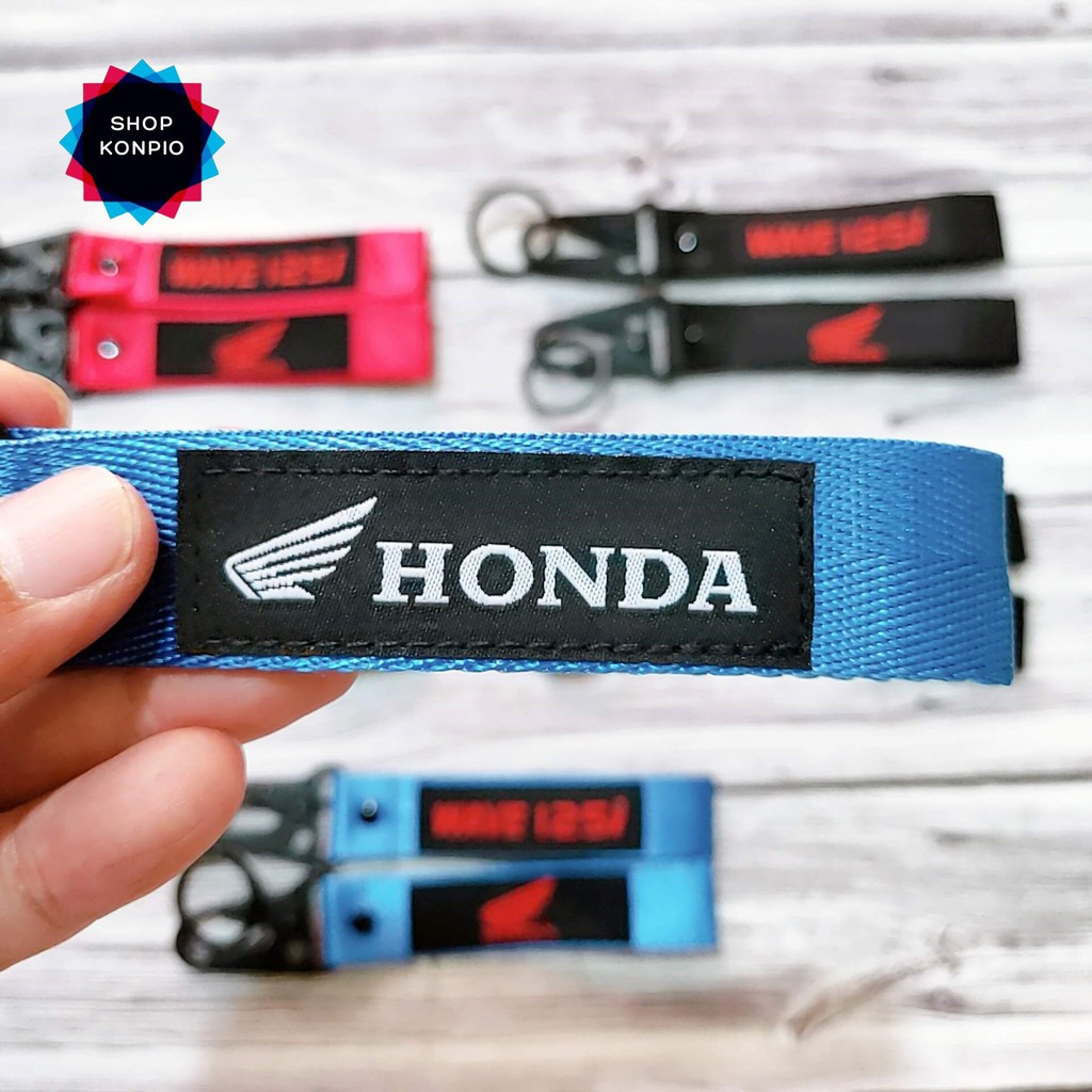 [Mã LIFEAUMAY giảm 10% tối đa 30k đơn 150k] Móc Chìa Khóa Dây Vải Honda, Wave 125i, HRC, CBR Kích Thước 16x2.5