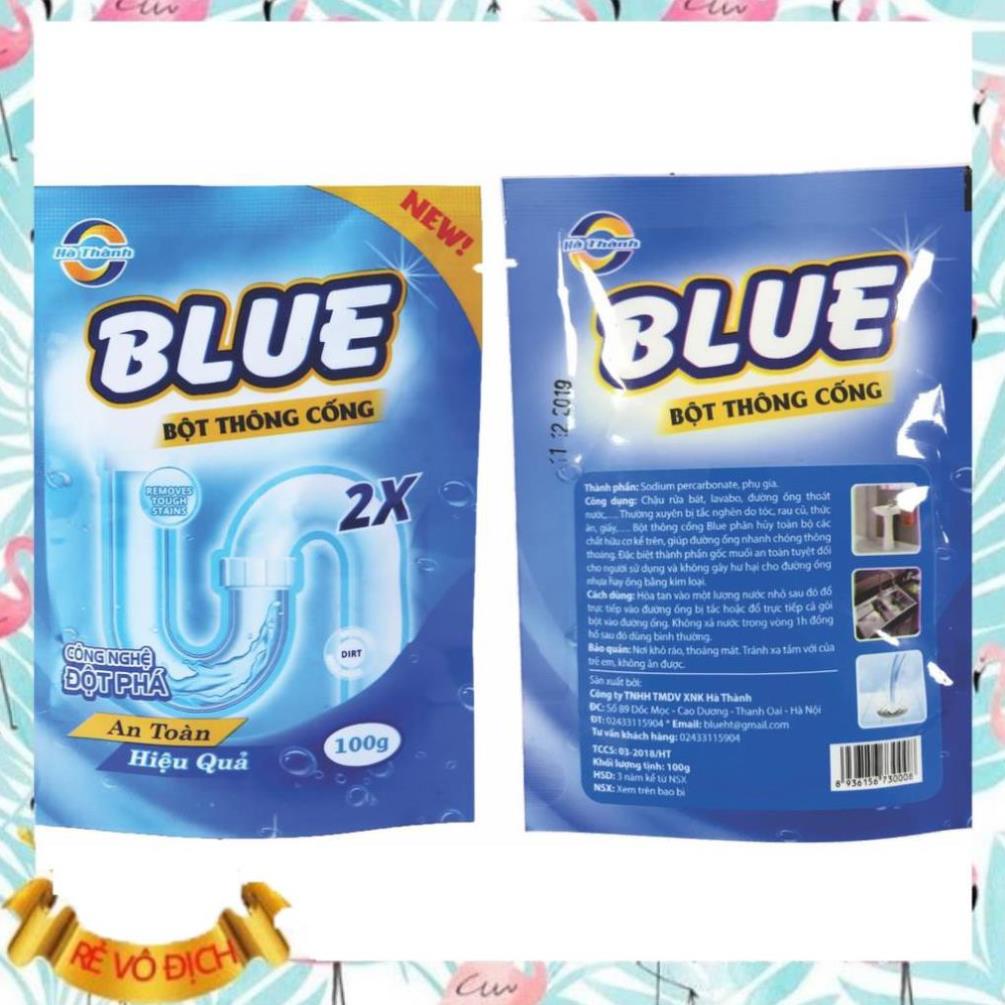 XẢ HÀNG Bột Thông Cống Blue 100 g Siêu Mạnh đánh tan tắc nghẽn