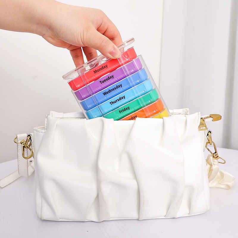 1 Hộp Chứa Thuốc Viên Chống Ẩm 28 Ngăn Cỡ Lớn Chống Nước Nhiều Màu Sắc Dùng Khi Đi Du Lịch