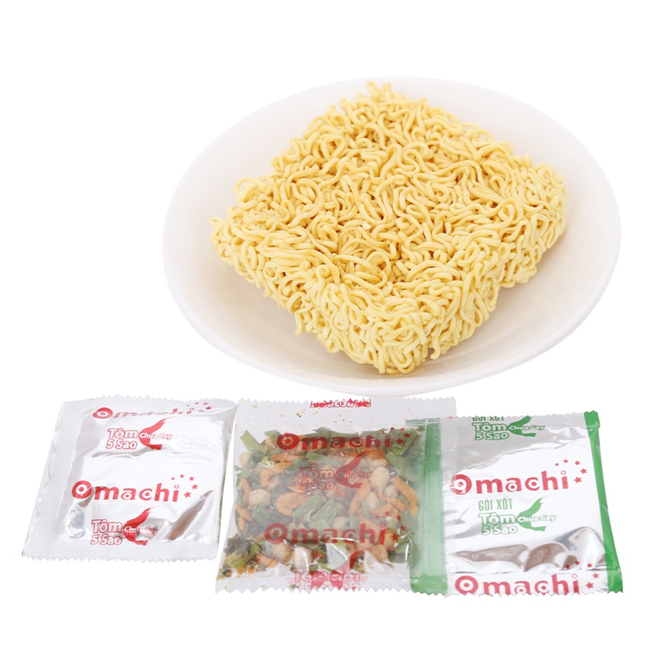 Mì khoai tây Omachi tôm chua cay 5 sao 78g thùng 30 gói