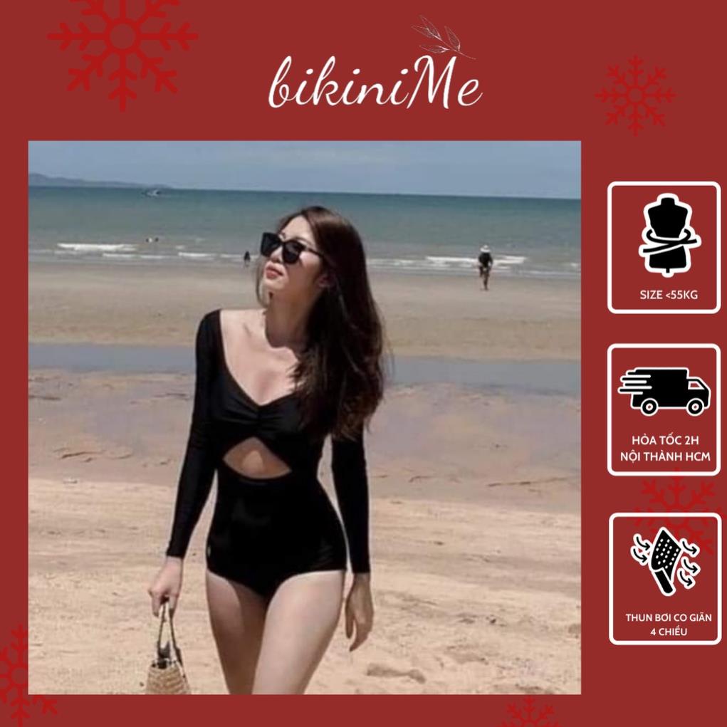 Bikini đồ bơi 1 mảnh thân liền khoét bụng tay dài ôm dáng cực sexy bikiniMe R70 😍