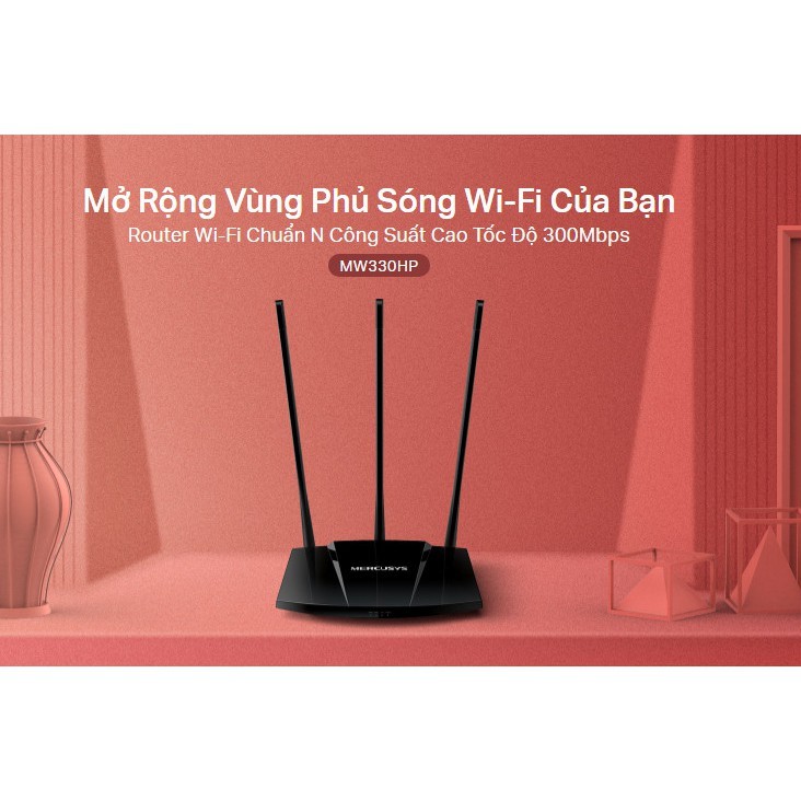 Bộ Phát Wifi - Bộ Phát Wifi 3 Râu  Xuyên Tường Siêu Khỏe Mercusys MW330HP chuẩn N 300Mbps - Mới 100% [Bảo Hành 2 Năm] | BigBuy360 - bigbuy360.vn