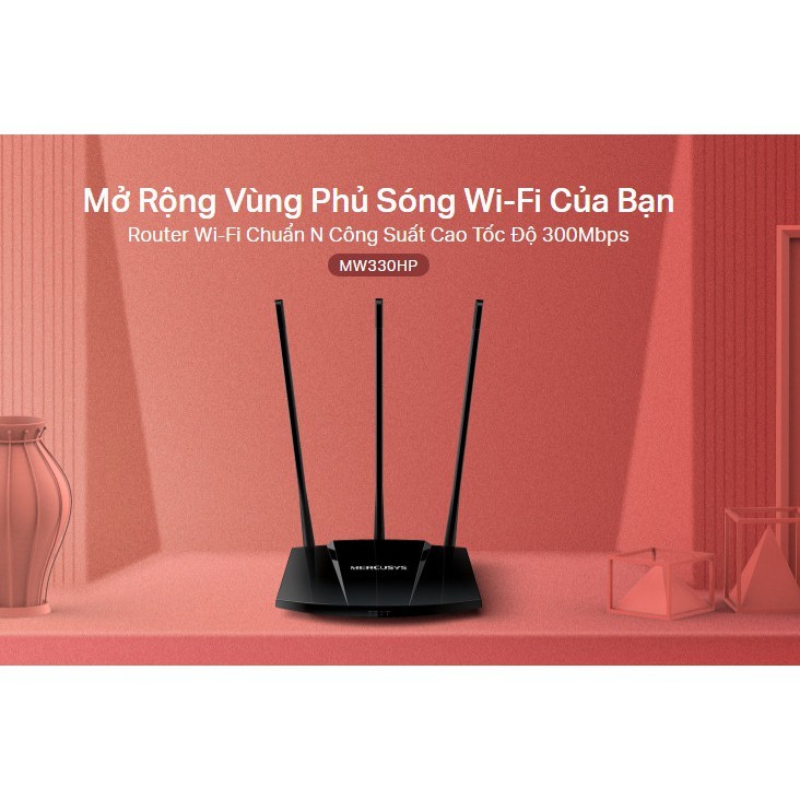 Bộ Phát Wifi - Bộ Phát Wifi 3 Râu  Xuyên Tường Siêu Khỏe Mercusys MW330HP chuẩn N 300Mbps - Mới 100% [Bảo Hành 2 Năm]