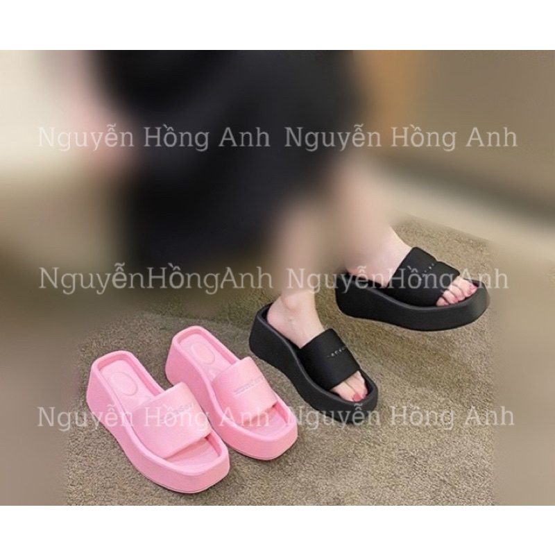 dép đế xuồng đế lõm quai ngang (đế bánh mì cao 7p) mẫu mới siêu hot cho nữ W189