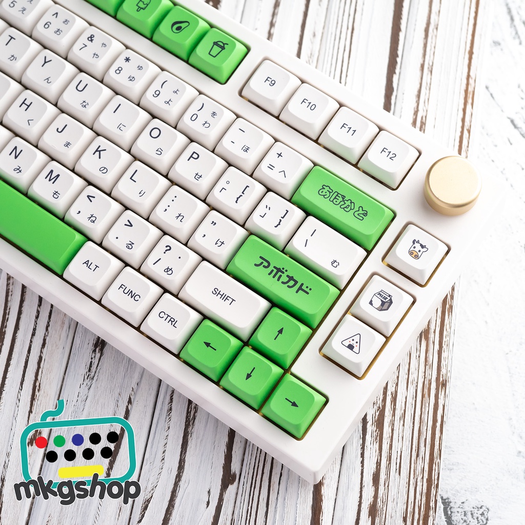 Keycap XDA Milk Avocado 136 nút nhựa PBT in nhiệt cực nét font tiếng anh