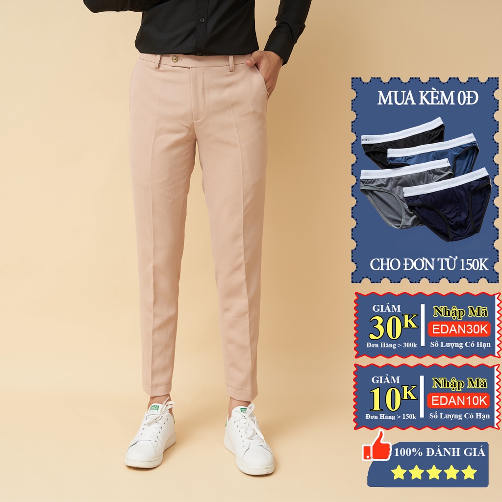 Quần tây nam Edana Menswear cao cấp co dãn 6 màu dáng đứng không nhăn dành cho nam cân nặng 45 - 86kg