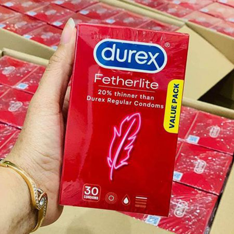 Bao cao su DUREX FETHERLITE ÚC siêu mỏng hộp 30 cái